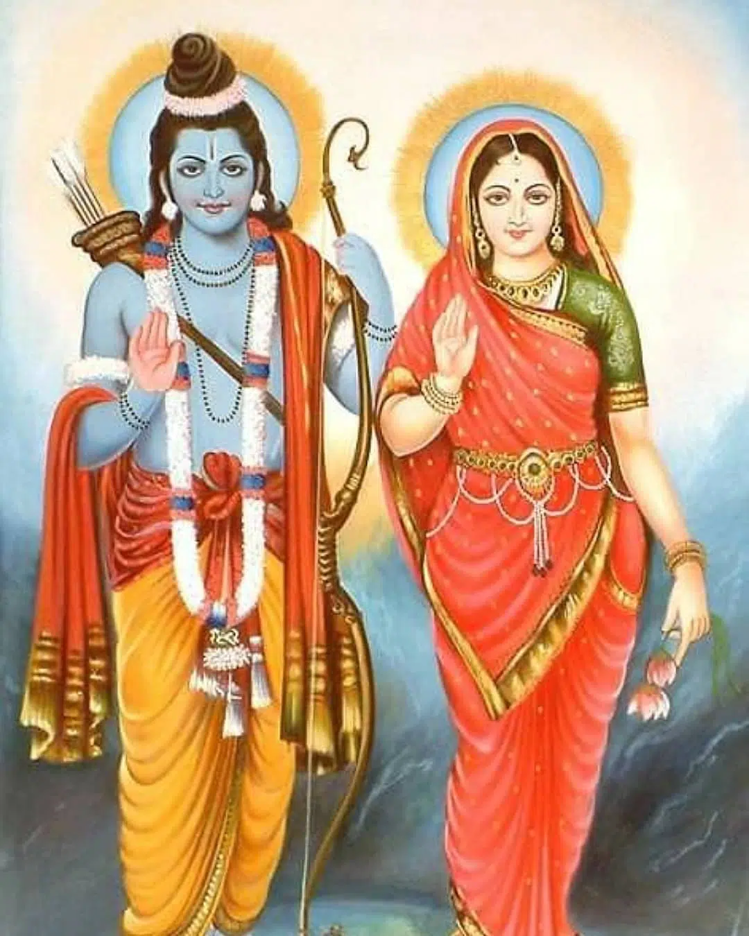 Sita Mata with Lord Rama HD Painting Download