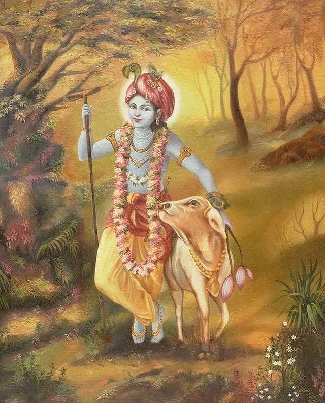 Lord Krishna Painting hd Wallpaper