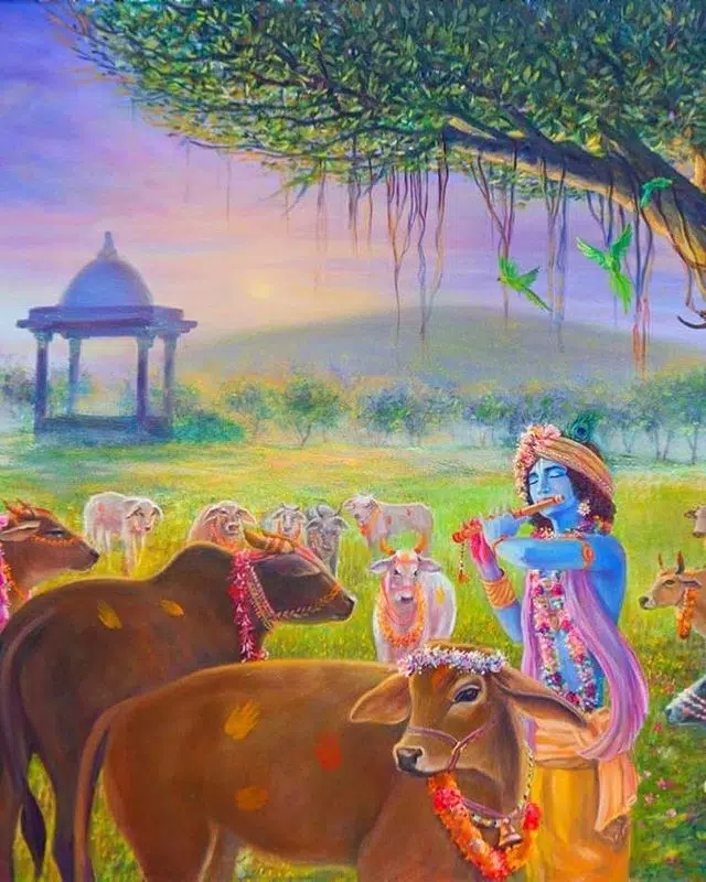 God Krishna Divine Musician hd Wallpaper