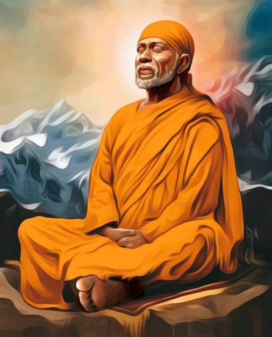 Sai Baba Shirdi Ki 3d Meditating Photo