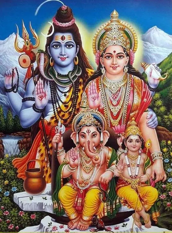 Hindu God Shiva Parvati HD Pariwar Download Wallpapers
