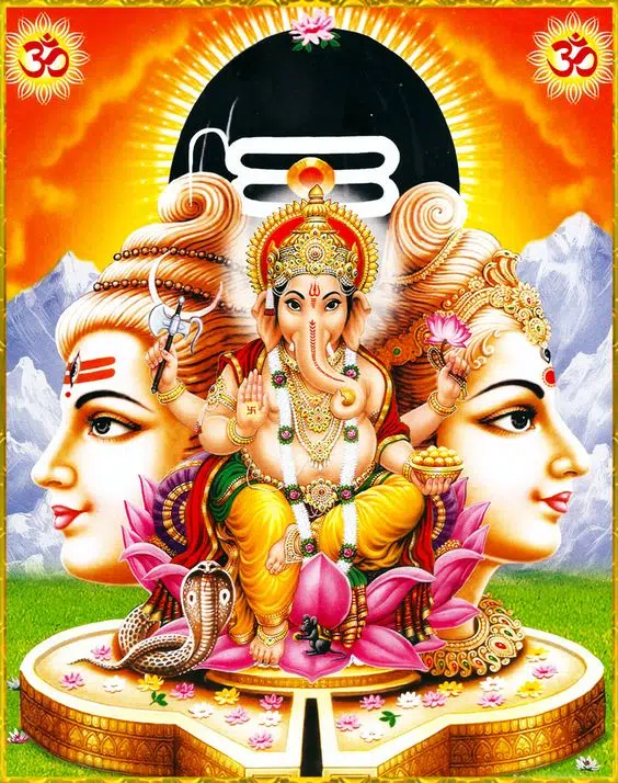 Lord Mahadev Shiv and Parvari with Ganesha Family Image Download
