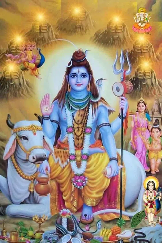 Lord Shiva with Goddess Parvati Family Pariwar Image Download