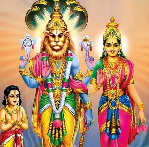 Lakshmi Narsingh God Photo with Prahlad