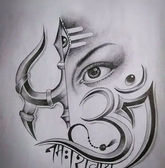 Om Namh Shivay Mahakal Sketch from Pencil