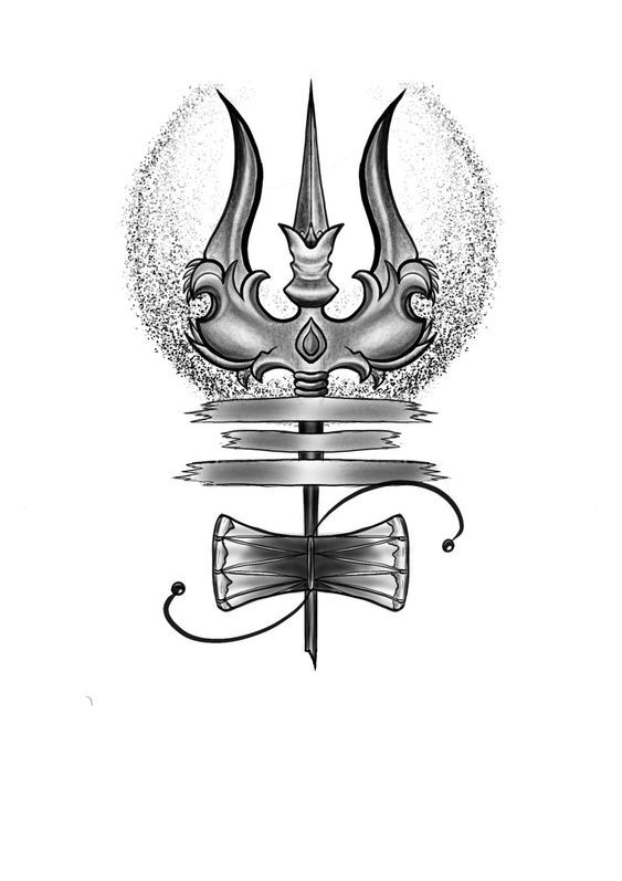 Mahakal Trishul Pencil Drawing Photo