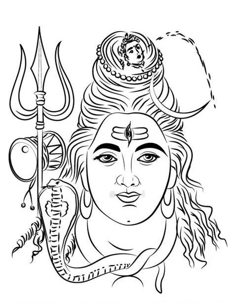 Mahakal With Trishul Pencil Sketch Download