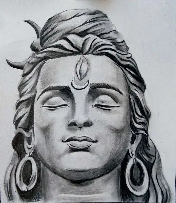 Mahakal Shiva Pencil Drawing Sketch Image