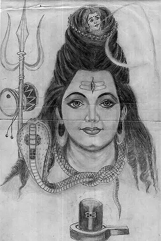 Mahakal Pencil Sketch Image