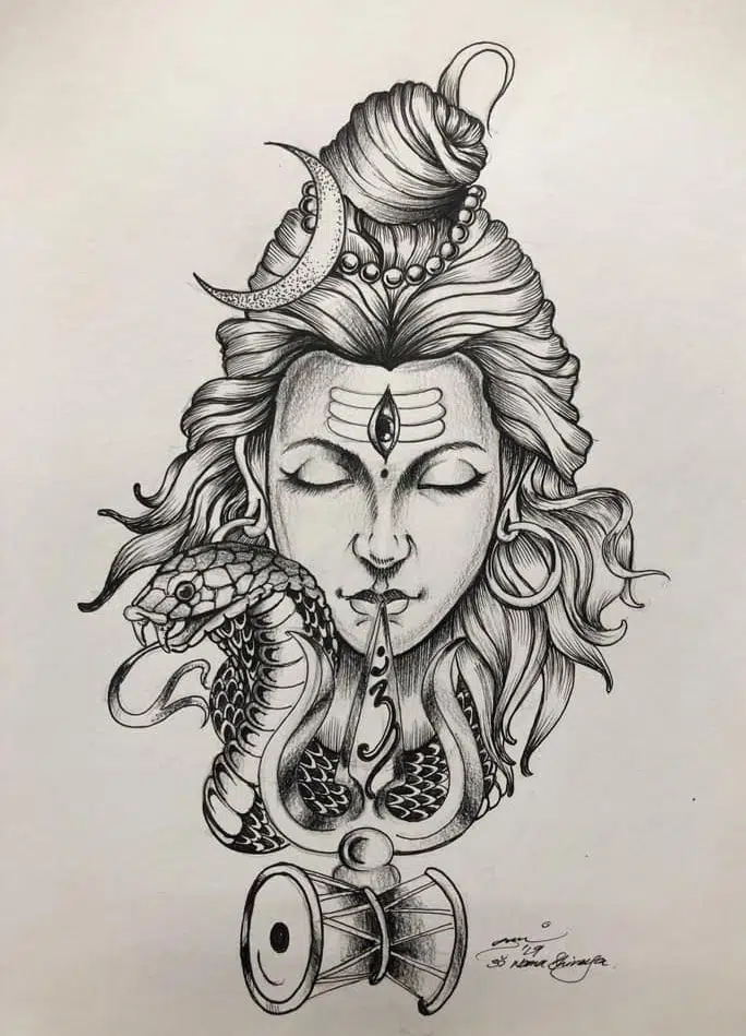 Mahakal Art Shiva Pencil Sketch