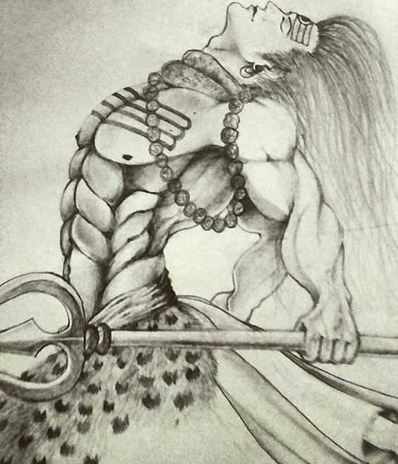Har Har Mahakal Pencil Sketch Image