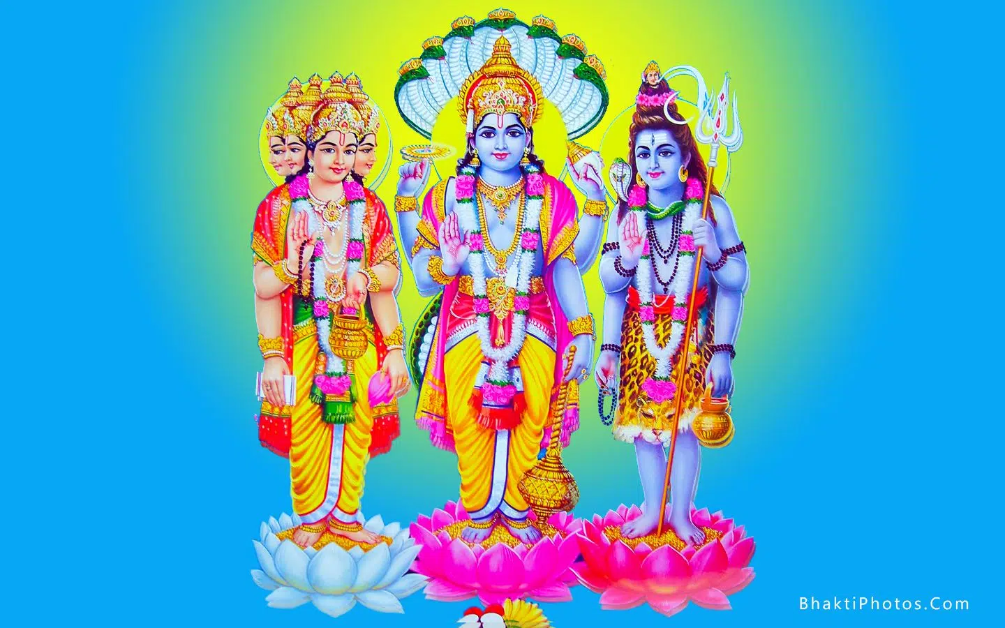 God Brahma Vishnu Mahesh Hindu Tridev Image HD Wallpaper