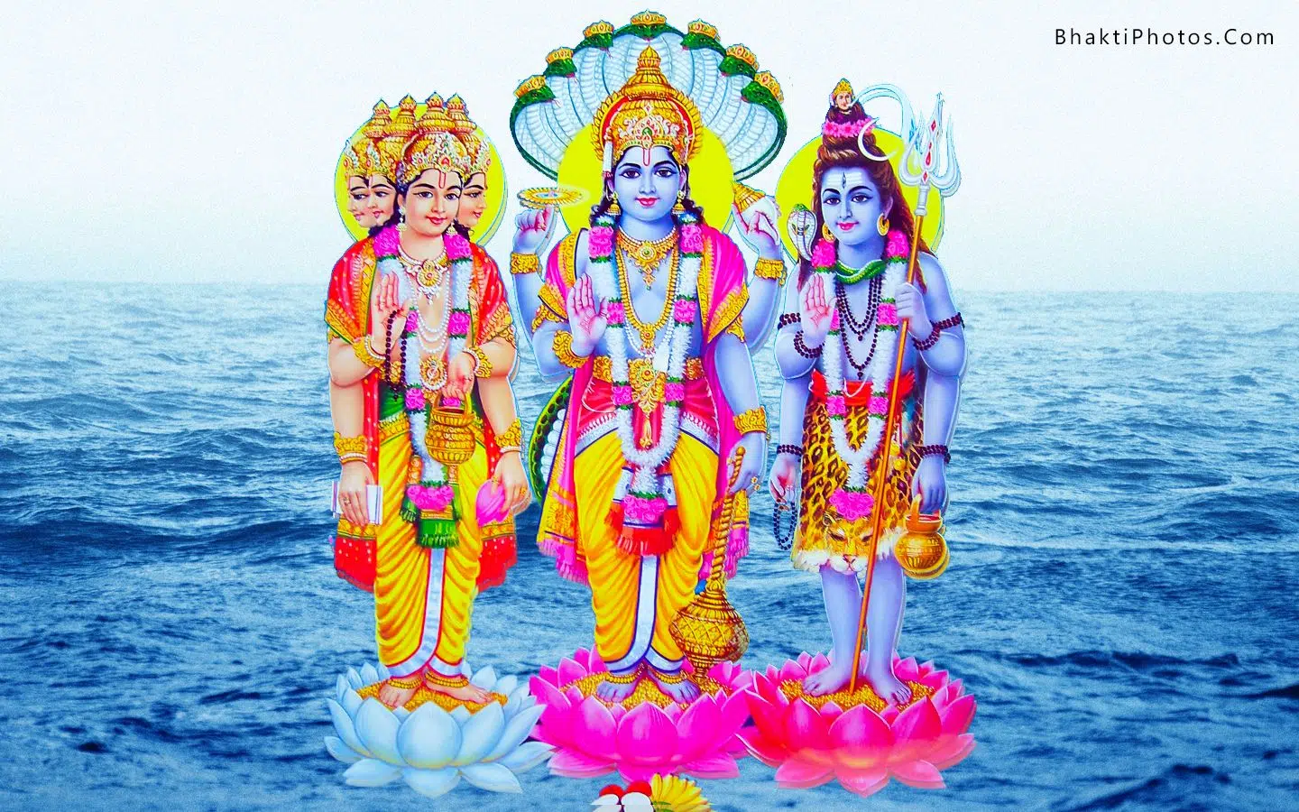 Latest Brahma Vishnu Mahesh HD Wallpaper Free Download Image for Desktop and Mobile