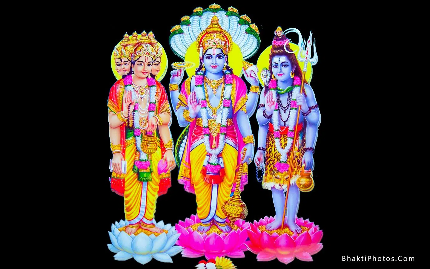 Tridev Brahma Vishnu Mahesh Hindu God Image Photo Pic Download DP