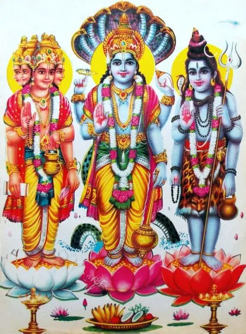 God Brahma Vishnu Mahesh Trideity HD Image Download