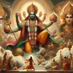 the-essence-of-the-Vaman-Puran-focusing-on-the-story-of-Lord-Vishnus-fifth-avatar-Vamana.-The-artwork-should