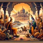 Create-an-image-that-captures-the-essence-and-teachings-of-the-Shrimad-Bhagvad-Geeta-offering-insights-for-modern-life.-The-artwork-should-ill.