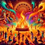 DALL·E 2024-03-09 11.38.21 - Design an image that captures the essence of _Happy Holika Dahan Images 2023_ Choti Holi HD Wishes Wallpapers_ from Your Astrology Guru. Use a