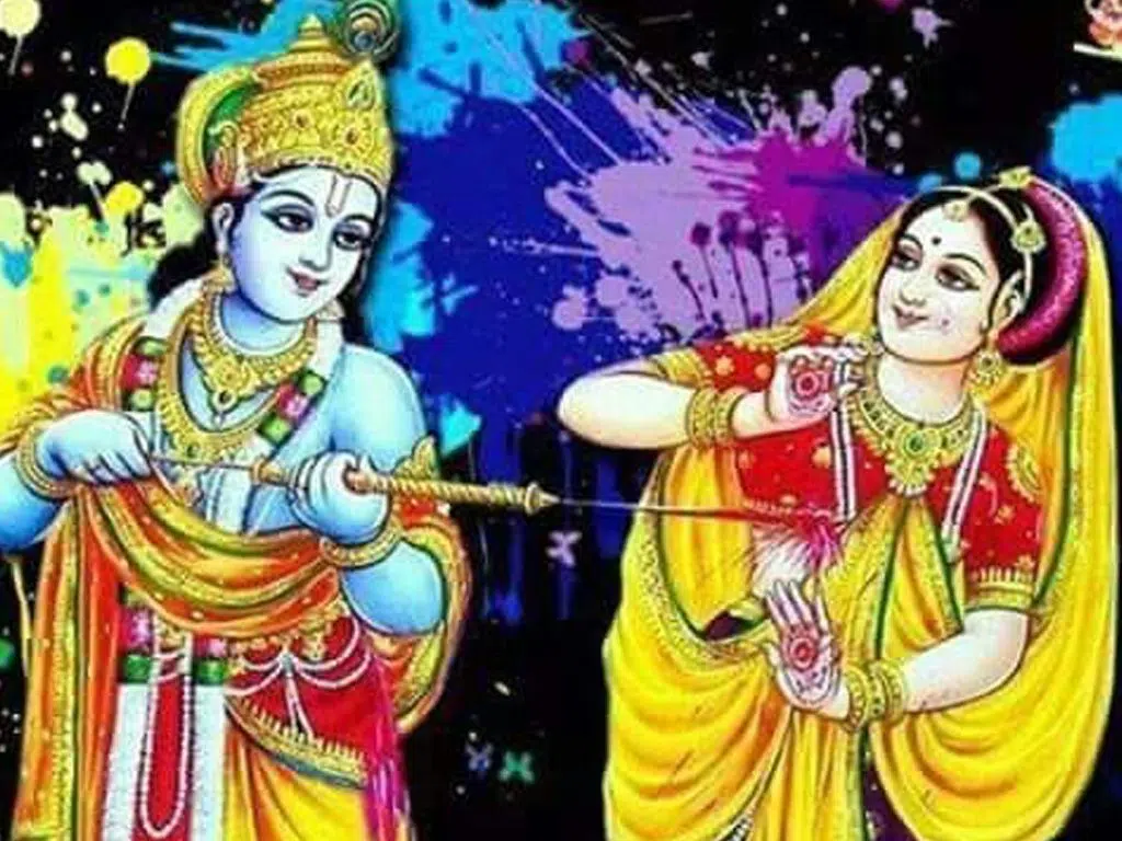 Lord Radha Krishna HD Holi Wallpaper 2022