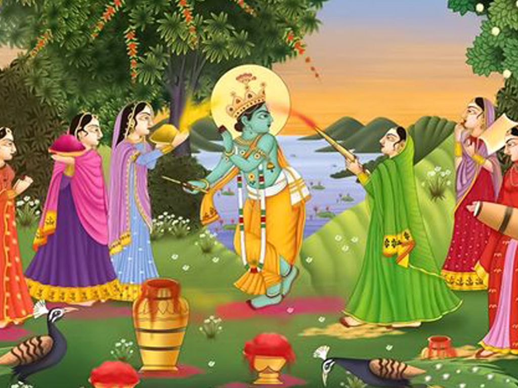 Happy Holi Radha Krishna Wallpaper for Whatsapp Download